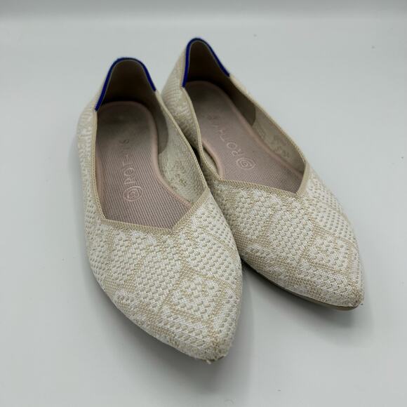 Rothy’s The Point Flats Lily Ivory Beige Knit Women’s Size 10.5 Sustainable - Picture 6 of 16